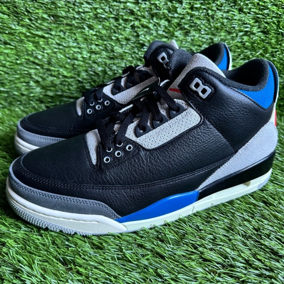 Nike Air Jordan 3 Retro OG Rare Air Size 9 Mens IB8967-004 New Black Blue Red